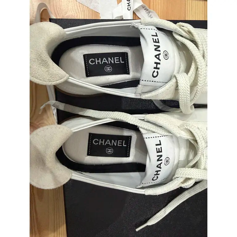 Channel Ankle Strap leather trainers (Pre Owned)
