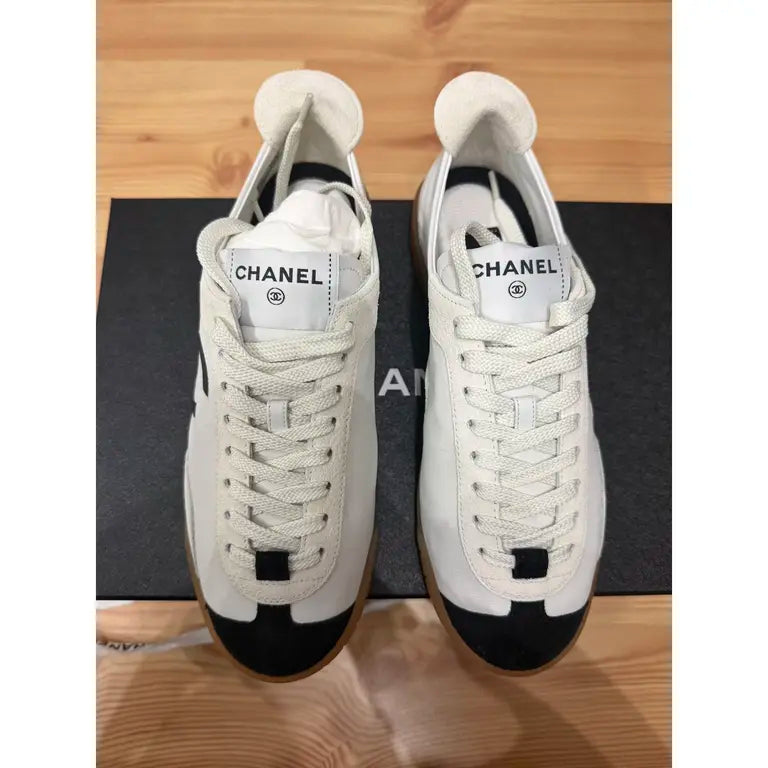 Channel Ankle Strap leather trainers (Pre Owned)