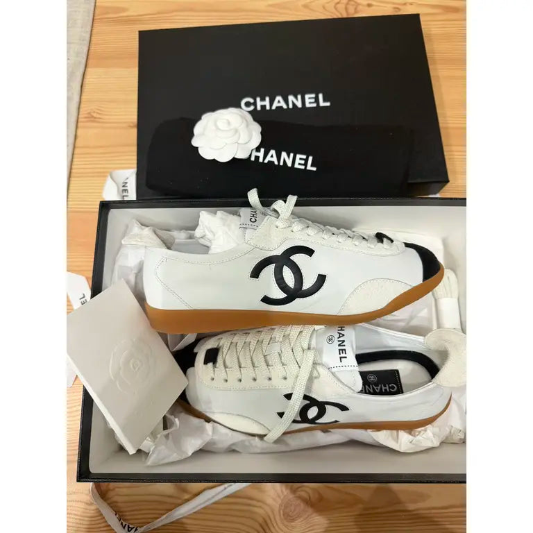 Channel Ankle Strap leather trainers (Pre Owned)