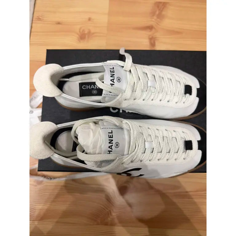 Channel Ankle Strap leather trainers (Pre Owned)